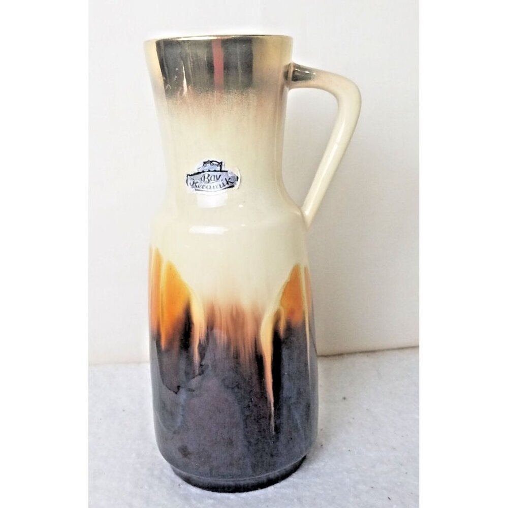 Vase W Germany Bay Keramik 60's brown orange metallic gold Mid century 267 20 - Picture 2 of 13
